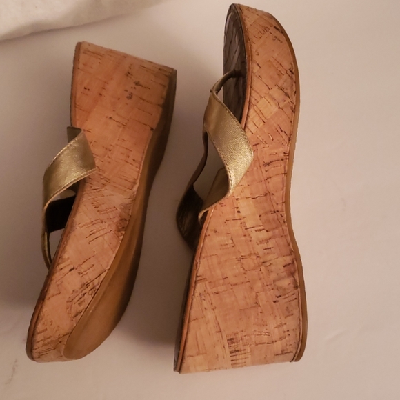 Sam Edelman Gold Strap Cork Sandals Size 6.5 - Picture 3 of 7